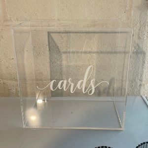 Clear card box for weddings. Top included